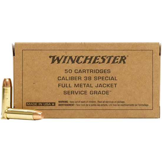 WIN  SERVICE GRADE 38SPL 130GR FMJ 50/10 - Ammunition